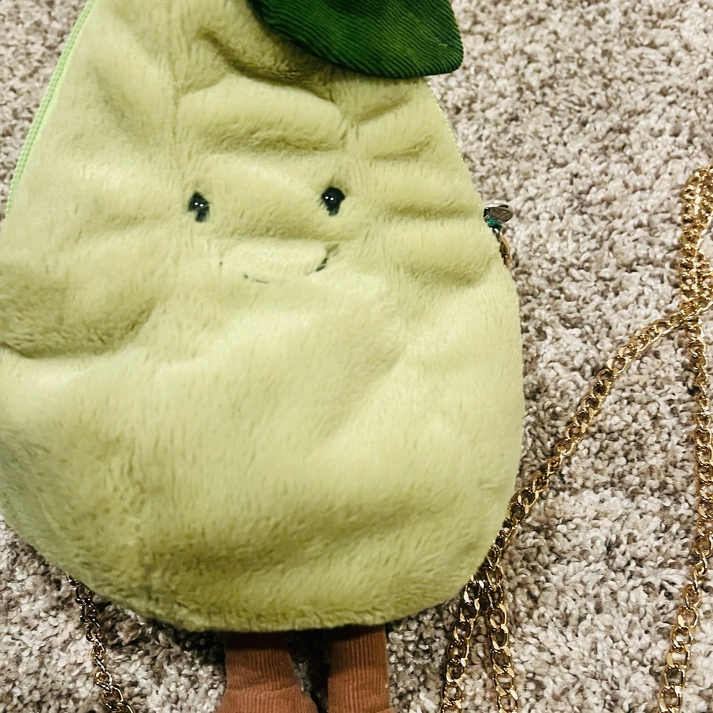 Cute Green Pear Plush Bag